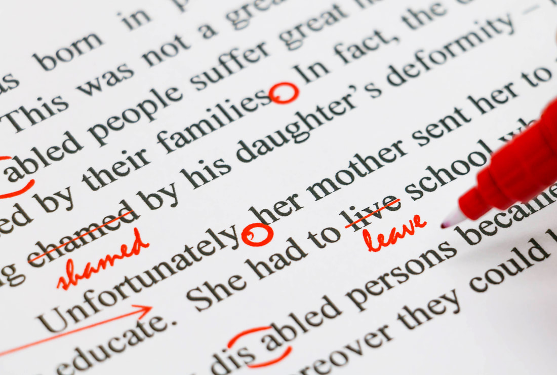 Red proofreading marks